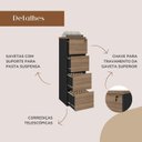 Ver imagem 6 de Gaveteiro Alto Arquivo para Pasta Suspensa com Chave, para Escritório e Recepção Nogal/Preto Artany