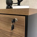 Ver mais imagens de Gaveteiro Alto Arquivo para Pasta Suspensa com Chave, para Escritório e Recepção Nogal/Preto