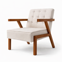 Ver imagem 4 de Kit 2 Poltronas Zara Tecido Linho Moderna Decorativa Braços Pés Madeira Maciça para Sala de Estar Es