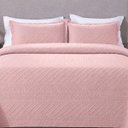 Ver imagem 2 de Colcha Matelassê - Queen Size - Madison 3D - Rose - Dupla Face - c/ Porta Travesseiros - Rozac