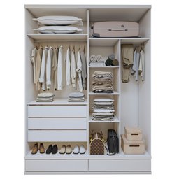 Guarda Roupa Casal 4 Portas com 5 Gavetas 100% MDF Urbano - 4