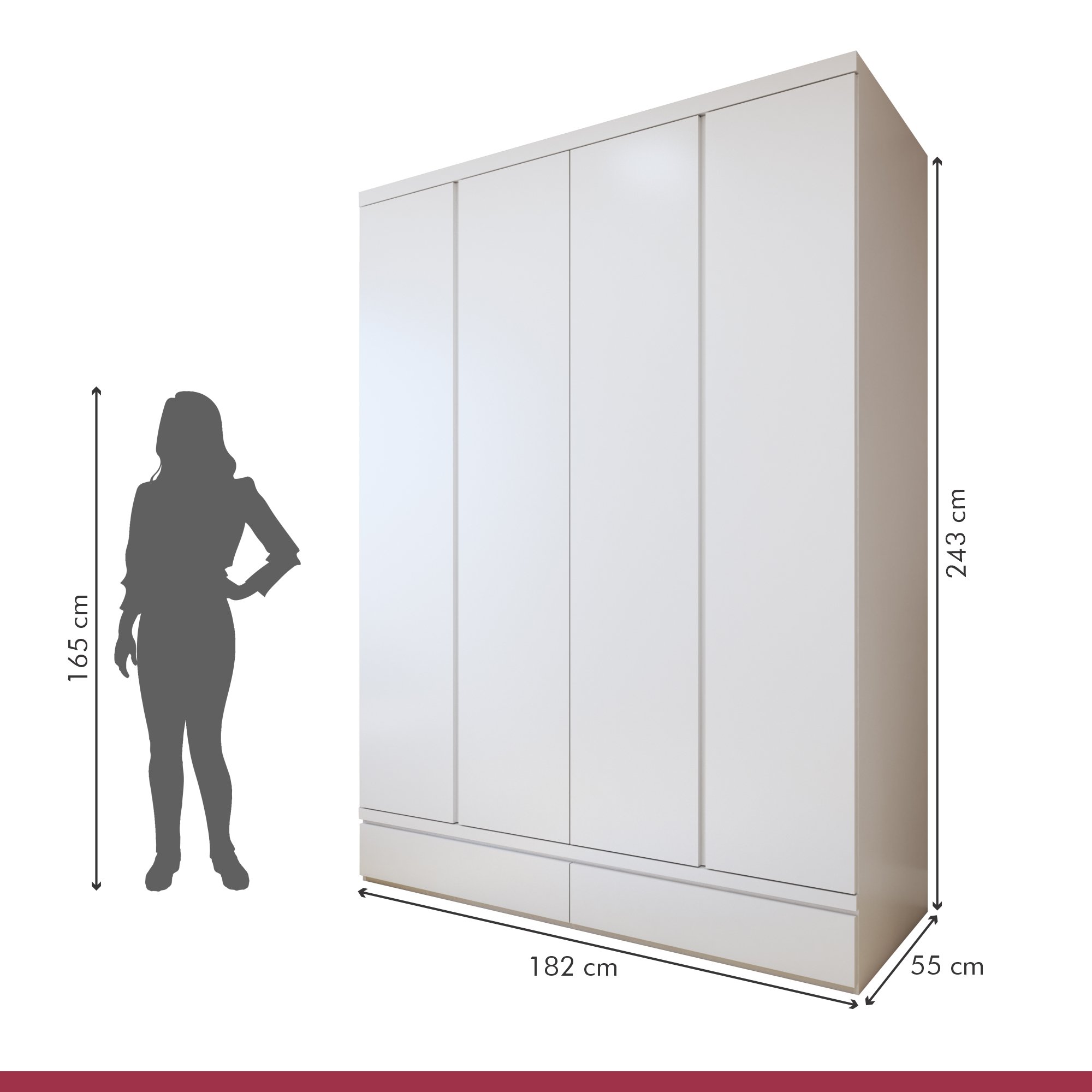 Guarda-roupa 4 Portas 3 Gavetas 100% Mdf Urbano - 9