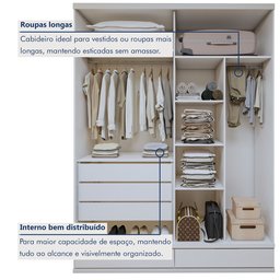 Guarda Roupa Casal 4 Portas com 5 Gavetas 100% MDF Urbano - 10