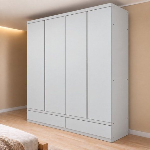 Guarda Roupa Casal 4 Portas com 5 Gavetas 100% MDF Urbano
