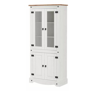 Cristaleira 4 Portas Madeira Maciça Branco