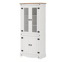 Ver imagem 1 de Cristaleira 4 Portas Madeira Maciça Branco