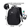 Mochila Notebook Saida Cabo Aux Usb Fone Yeep Preto - 4