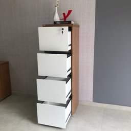 Gaveteiro Alto Arquivo para Pasta Suspensa com Chave, para Escrirório e Recepção - 12