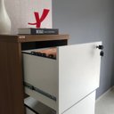 Ver mais imagens de Gaveteiro Alto Arquivo para Pasta Suspensa com Chave, para Escritório e Recepção Freijó/Branco Artany