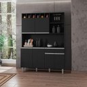 Ver imagem 1 de Armário para Cozinha Ambiente Kit Alice Preto Fosco - Ajl