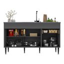 Ver imagem 2 de Balcão de Cozinha Gabinete Pia 150cm 3 Portas 1 Gaveta Milano Multimóveis Mp2387 Cinza