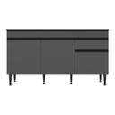 Ver imagem 3 de Balcão de Cozinha Gabinete Pia 150cm 3 Portas 1 Gaveta Milano Multimóveis Mp2387 Cinza