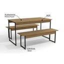 Ver imagem 3 de Conjunto: Mesa de Cozinha Industrial Li013 C/ Tampo Madeirado 136x72cm C/ 2 Bancos Canela/branco -