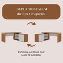 Ver imagem 7 de Escrivaninha Mesa Escritório Diretor em L Escrivaninha Porta de Correr e Caixa de Tomada 170cm Freijó E Branco