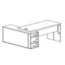 Ver imagem 5 de Escrivaninha Mesa Escritório Diretor em L Escrivaninha Porta de Correr e Caixa de Tomada