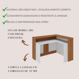 Balcão para Escritório Atendimento Recepção em L - 15