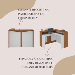 Balcão para Escritório Atendimento Recepção em L - 12