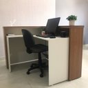 Ver imagem 5 de Balcão para Escritório Atendimento Recepção em L Branco/Freijó com Artany