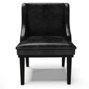 Ver imagem 6 de Kit 4 Cadeiras Decorativas Sala de Jantar Base Fixa de Madeira Firenze Pu Preto Brilho