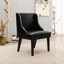 Ver imagem 2 de Kit 4 Cadeiras Decorativas Sala de Jantar Base Fixa de Madeira Firenze Pu Preto Brilho