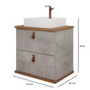 Ver imagem 3 de Gabinete Suspenso para Banheiro com Cuba 60cm em MDF Milano MGM Cinza Marrom