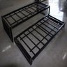 Cama Solteiro + Auxiliar Robusta Ferro Especial88cmx188cm Cor Cinza Estilo Industrial Mobbilics-03 - 2