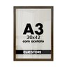 Kit 03 Molduras A3 30x42cm com Acetato e Fundo para Quadros Diplomas Certificados Fotos Cor: Tabaco - 1