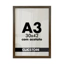 Ver imagem 1 de Kit 03 Molduras A3 30x42cm com Acetato e Fundo para Quadros Diplomas Certificados Fotos Cor: Tabaco