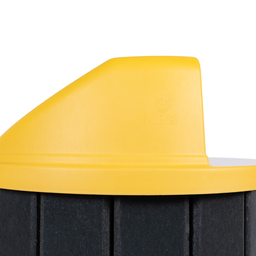 Lixeira Madeira Plástica 75 Litros - 50 Cm:cinza/amarelo - 4