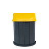 Lixeira Madeira Plástica 75 Litros - 50 Cm:cinza/amarelo - 3