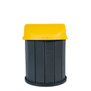 Ver imagem 3 de Lixeira Madeira Plástica 75 Litros - 50 Cm:cinza/amarelo