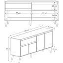 Ver imagem 7 de Aparador Buffet 160 Cm 4 Portas Ra2550 Off White Nature Plla