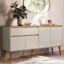 Ver imagem 2 de Aparador Buffet 160 Cm 4 Portas Ra2550 Off White Nature Plla