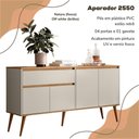 Ver imagem 5 de Aparador Buffet 160 Cm 4 Portas Ra2550 Off White Nature Plla