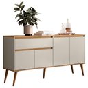 Ver imagem 1 de Aparador Buffet 160 Cm 4 Portas Ra2550 Off White Nature Plla