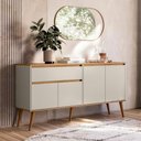 Ver imagem 3 de Aparador Buffet 160 Cm 4 Portas Ra2550 Off White Nature Plla