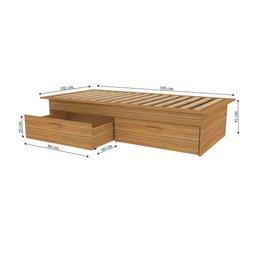 Cama Box Solteiro 02 Gavetas Dengo:freijó - 7