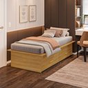 Ver imagem 2 de Cama Box Solteiro 02 Gavetas Dengo:freijó