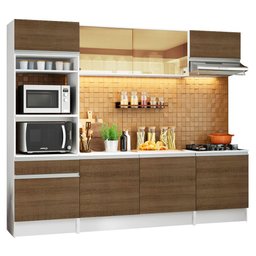 Armário de Cozinha Completa Madesa Diamante com Balcão e Tampo Branco/Rustic - 3
