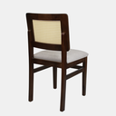 Ver imagem 5 de Cadeira de Madeira com Telinha Bogotá Cor Imbuia Estofado Facto Garden Bege Acinzentado