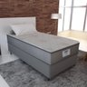 Cama Box Solteiro Colchão Gazin com Molas Ensacadas Vibe 88x188x60cm Suede Cinza Suporta até 110kg - 5