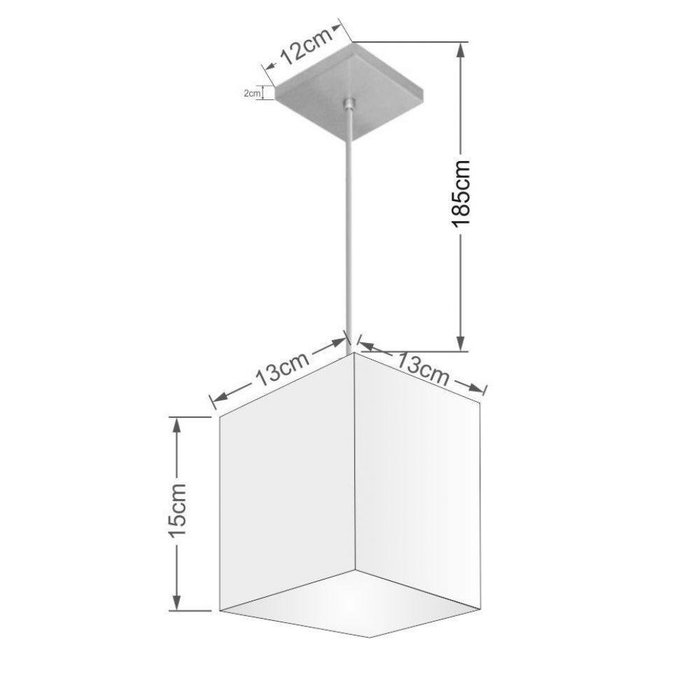 Lustre Pendente Quadrado Md-4223 15/13x13cm Palha Bivolt - 2