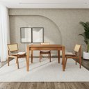 Ver imagem 4 de Mesa Retangular de 1,20m Madeira Maciça Tampo Laminado Tarsila Yescasa Marrom/Champagne