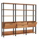 Ver imagem 3 de Estante em Mdf para Livros 2 Portas 2 Gavetas Estilo Industrial E93 Freijó Preto Fosco Dalla Costa