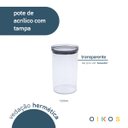 Ver imagem 3 de Pote de acrílico 1,2L com tampa transparente circular empilhável - Oikos