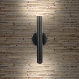 Kit 2 Arandela Foco Duplo Slim Palito - Preto + Led Gu10 - 2