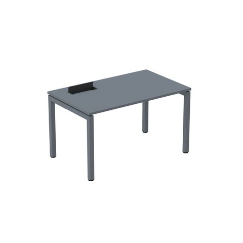 Escrivaninha Mesa Escritório Plataforma para 1 Pessoa com Caixa de Tomada Psc 110cm Industrial Grafito Cinza