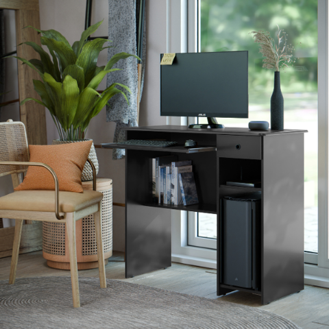 Mesa para Trabalho e Estudos com Gaveta Viena - Preto