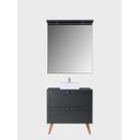 Ver imagem 1 de Gabinete para Banheiro com Tampo Cuba e Espelheira 80cm Retro Mdf Grafite Milano - On Móveis
