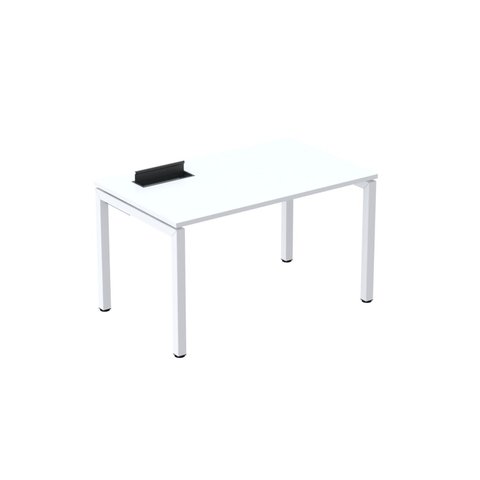 Escrivaninha Mesa Escritório Plataforma para 1 Pessoa com Caixa de Tomada PSC 110cm Industrial Branco